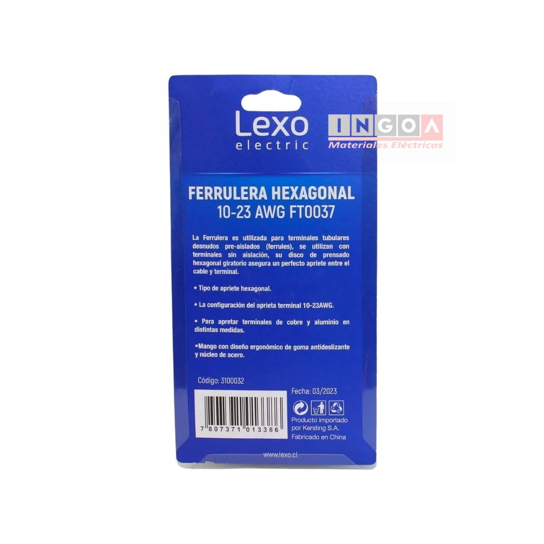 Ferrulera Terminacion Hexagonal 0.25-6mm2 LEXO6