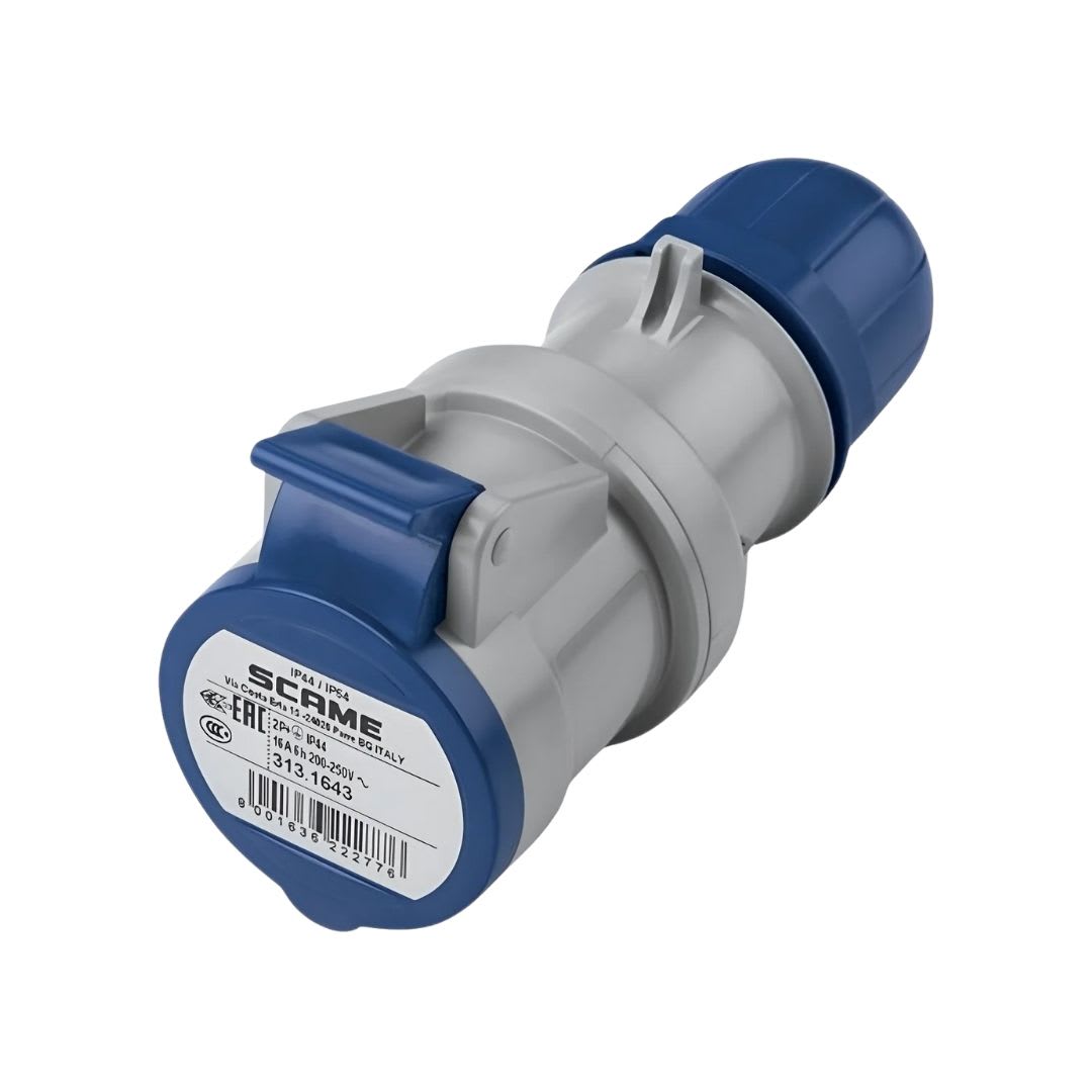 Enchufe Ind. Hembra Volante 2P+T 16A 220V IP44 - Scame - Imagen Principal