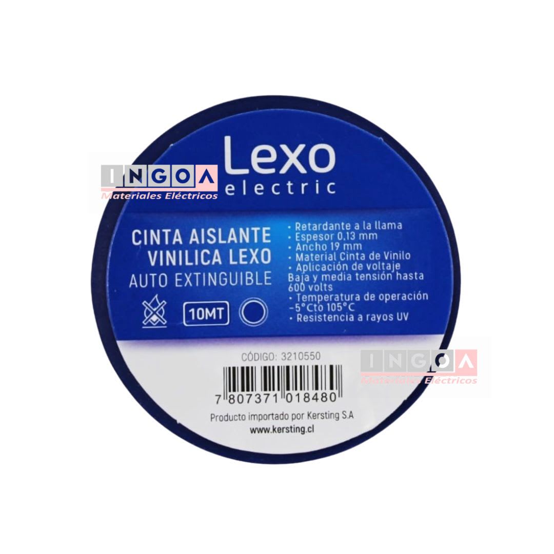 Huincha Aisladora Azul 19mmx10mtx0.13mm - Lexo2