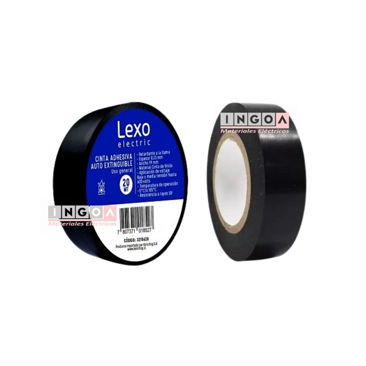 Huincha Aisladora Negra 19mmx20mtx0.13mm - Lexo2