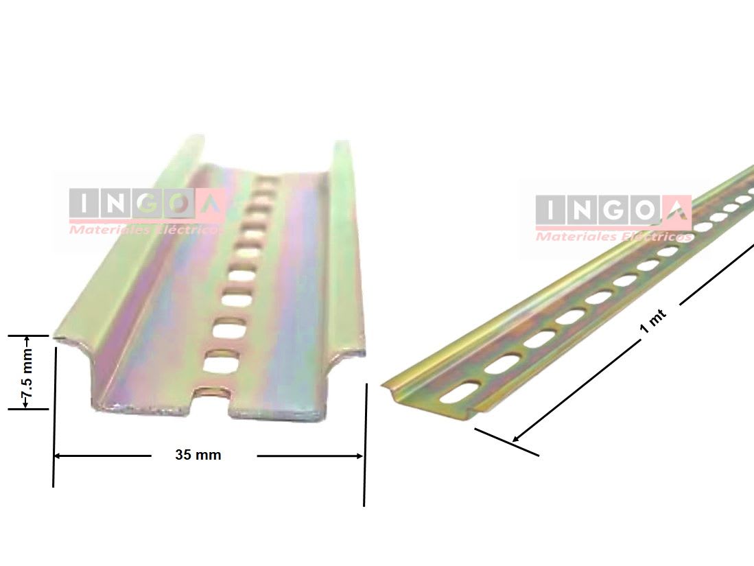 Riel Din Ranurado Bicromatado - Tira 1 Mt2