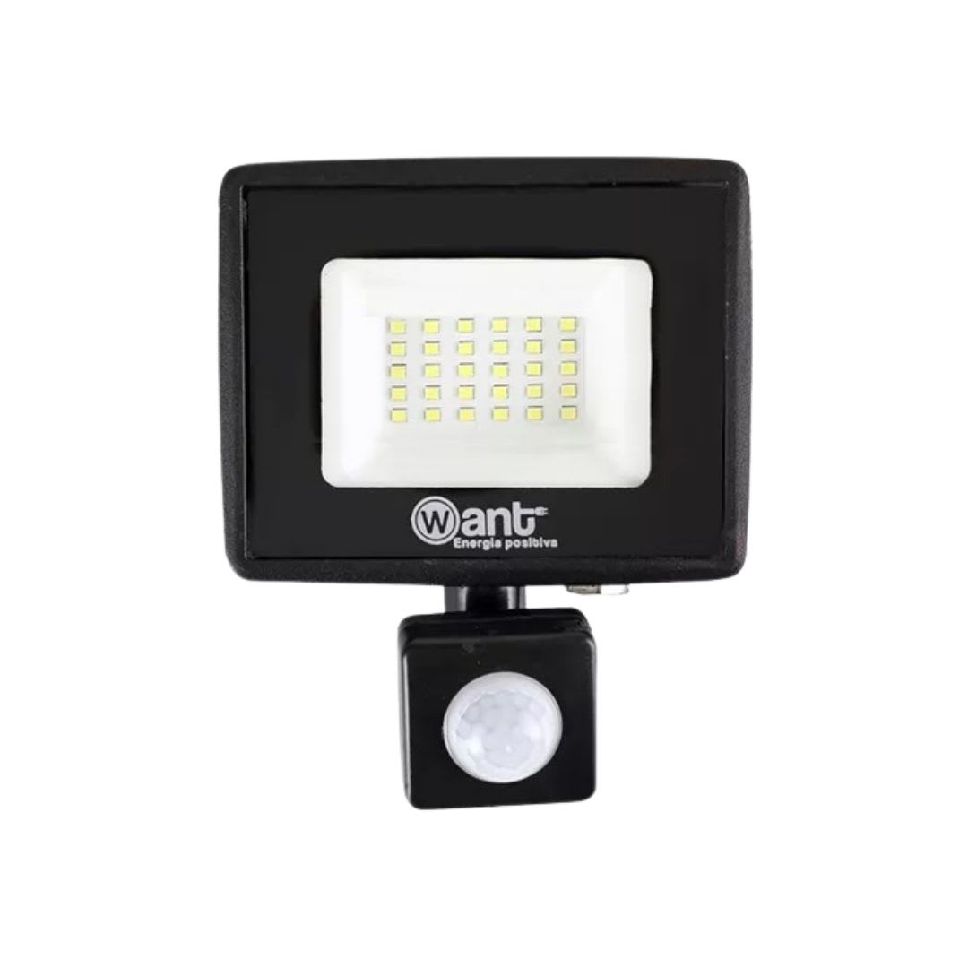 Foco Proyector Led con Sensor 20W 2400LM IP65 6000K  - Want 0