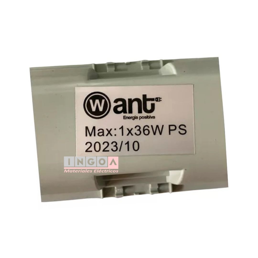 Canoa Estanco para Tubo Led 1X36W Transparente 120cm / Sin tubo - Want - Vista 5