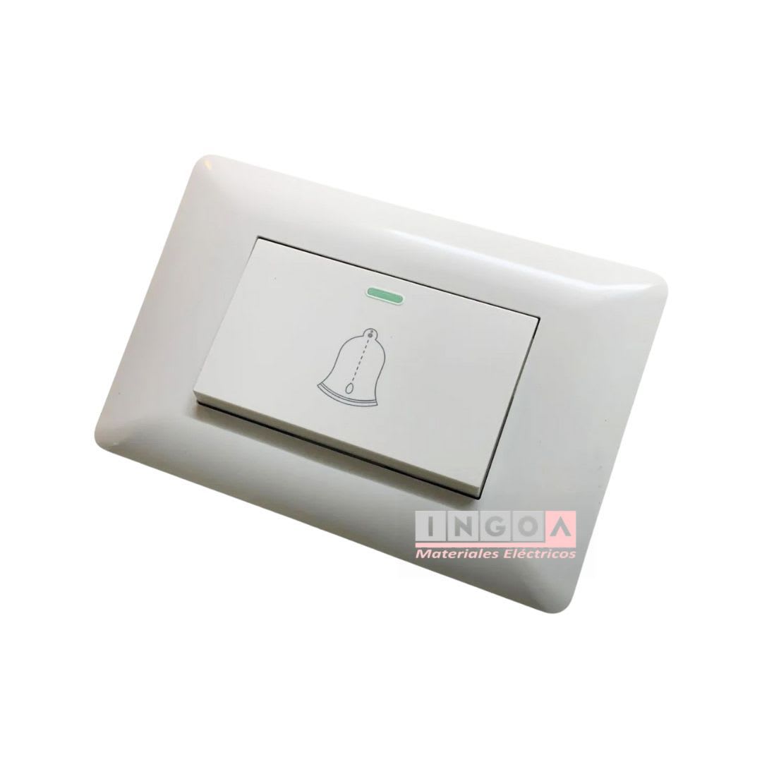 Interruptor Pulsador Timbre Teclon Emb. 10A 250V Blanco - Want - Vista 2