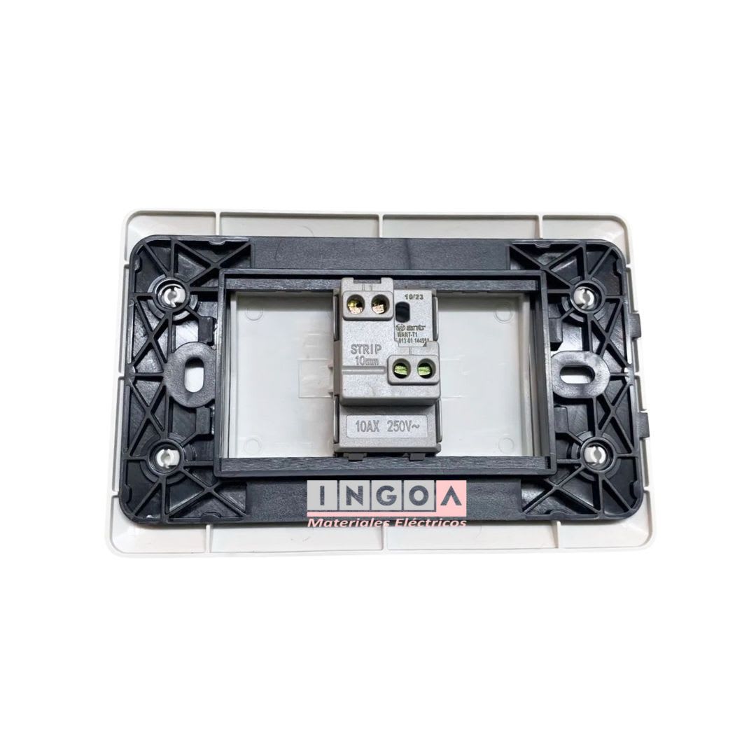 Interruptor Pulsador Timbre Teclon Emb. 10A 250V Blanco - Want - Vista 3