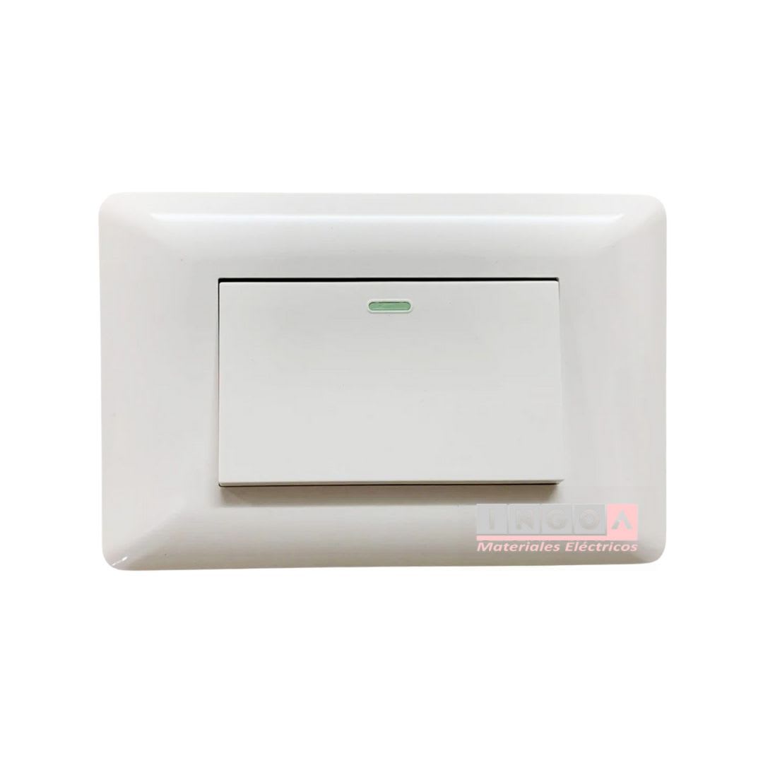 Interruptor Simple Emb. 9/12 Teclon 10A 250V Blanco - Want - Vista 2
