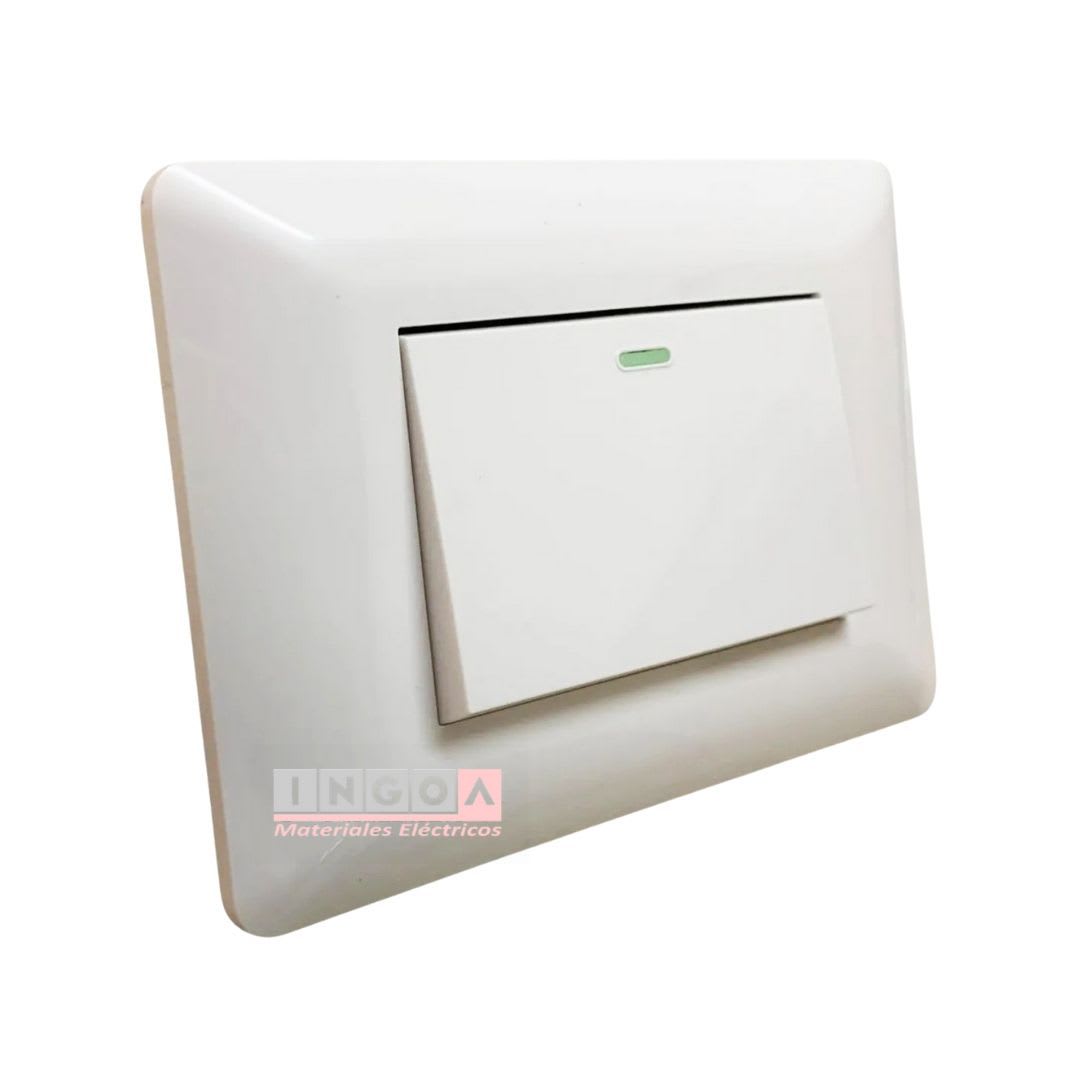 Interruptor Simple Emb. 9/12 Teclon 10A 250V Blanco - Want3