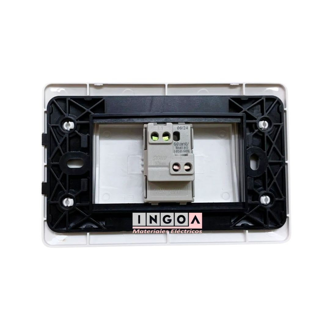 Interruptor Simple Emb. 9/12 Teclon 10A 250V Blanco - Want 4