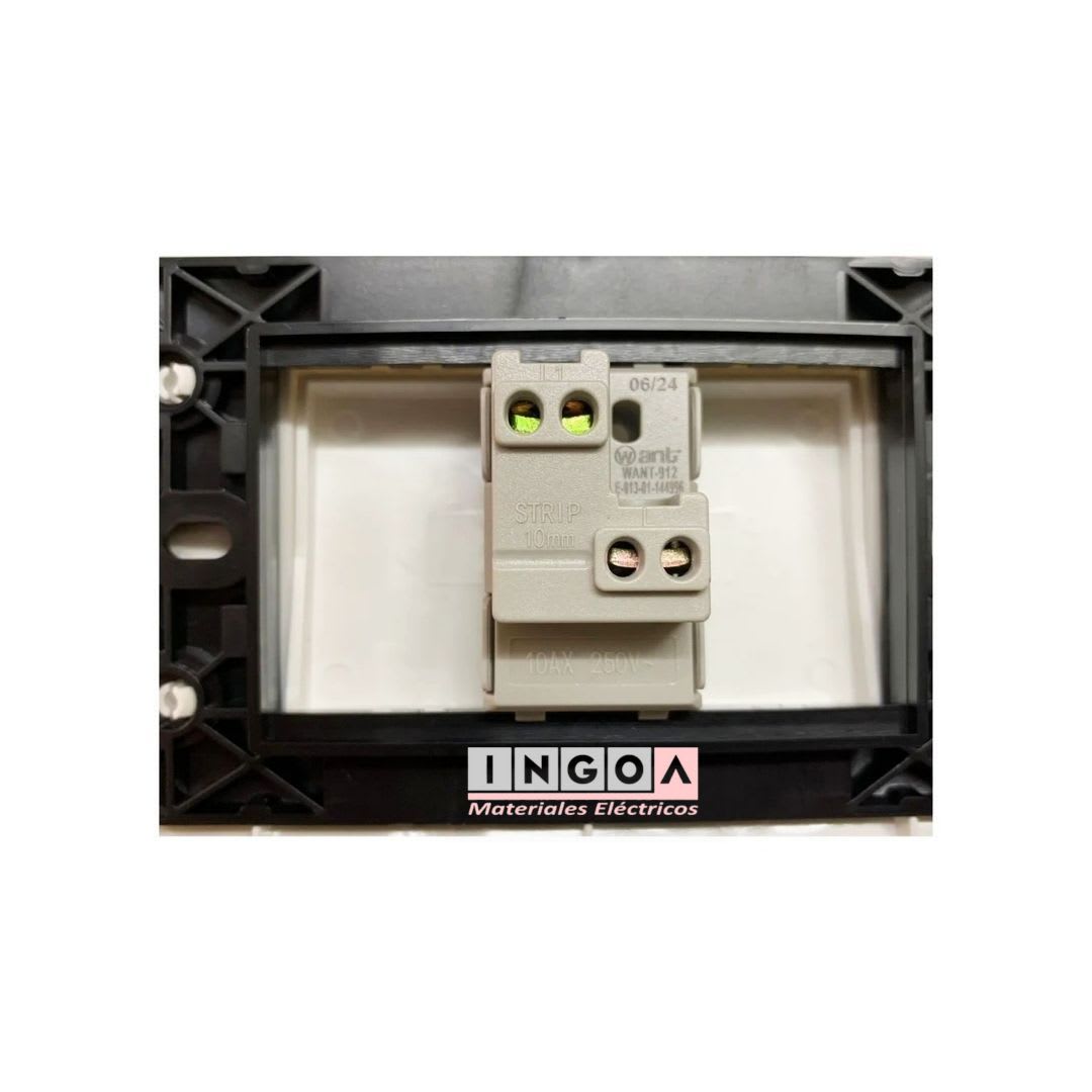 Interruptor Simple Emb. 9/12 Teclon 10A 250V Blanco - Want5