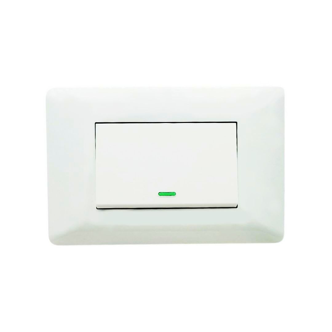 Interruptor Simple Emb. 9/24 Teclon 10A 250V Blanco - Want 0