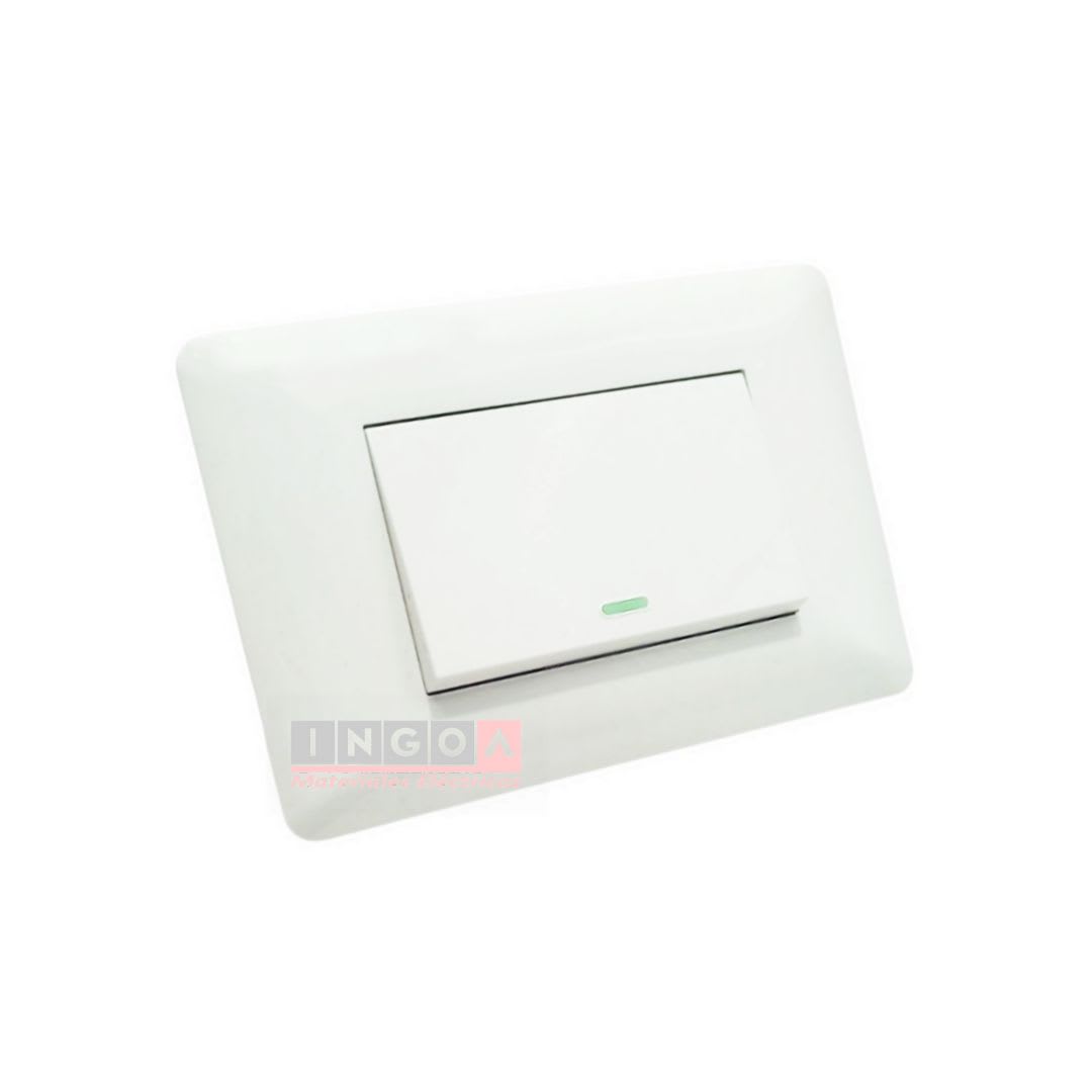 Interruptor Simple Emb. 9/24 Teclon 10A 250V Blanco - Want - Vista 2