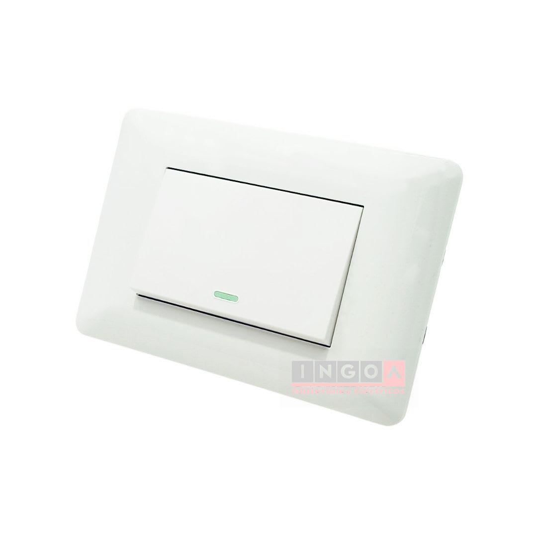Interruptor Simple Emb. 9/24 Teclon 10A 250V Blanco - Want3