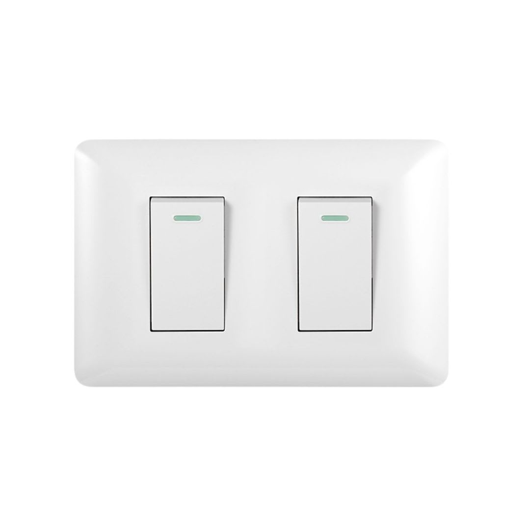 Interruptor Doble Emb. 9/24 10A 250V Blanco - Want 0