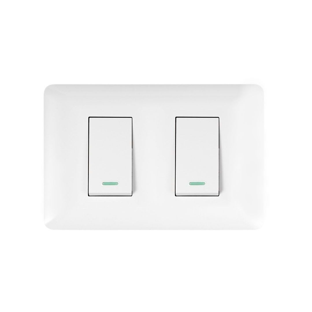 Interruptor Doble Emb. 9/24 10A 250V Blanco - Want 0