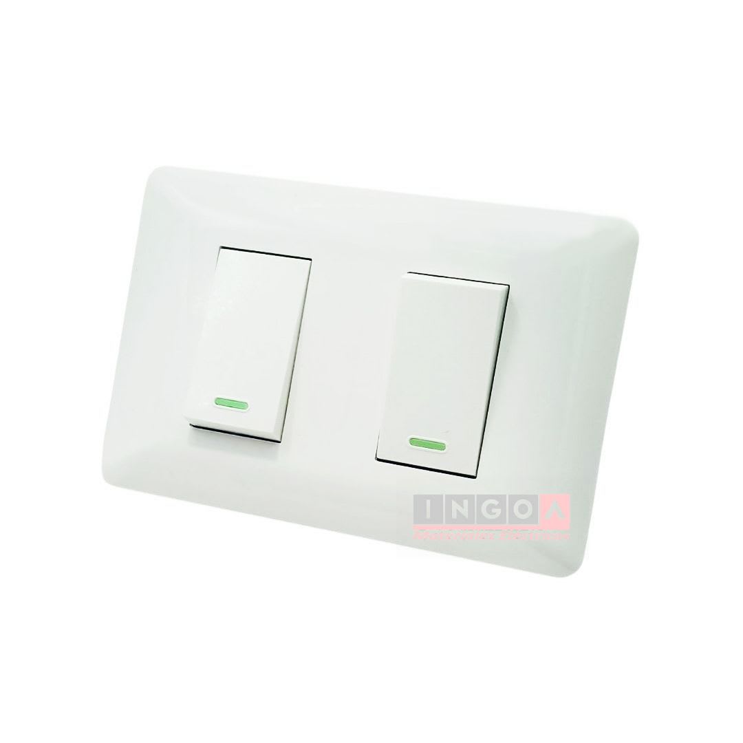 Interruptor Doble Emb. 9/24 10A 250V Blanco - Want4