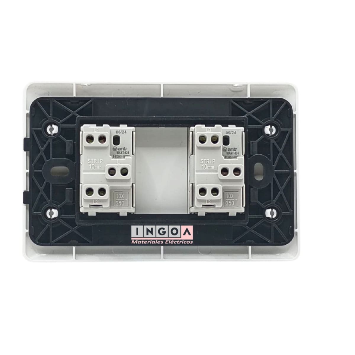 Interruptor Doble Emb. 9/24 10A 250V Blanco - Want6