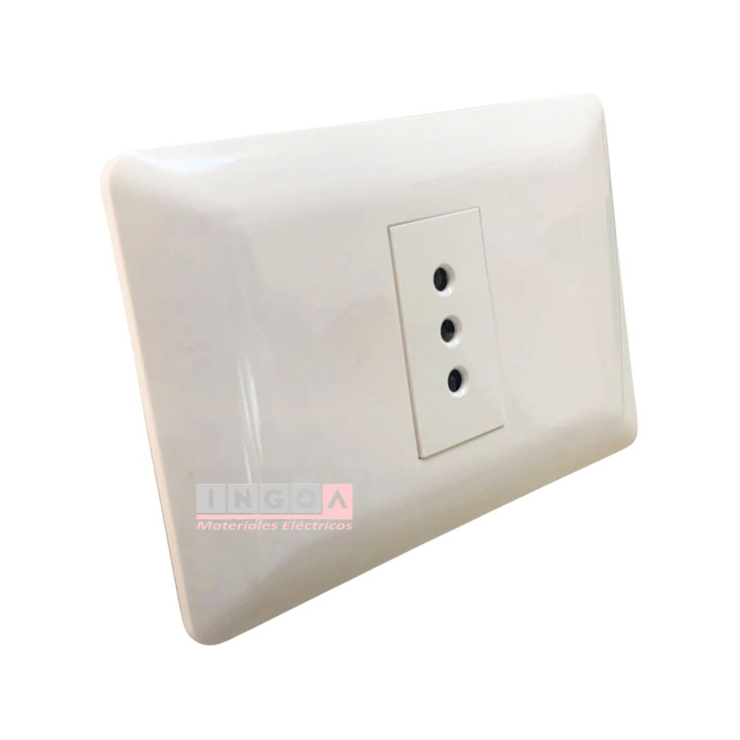 Enchufe Simple Emb. 10A 250V Blanco - Want - Vista 2