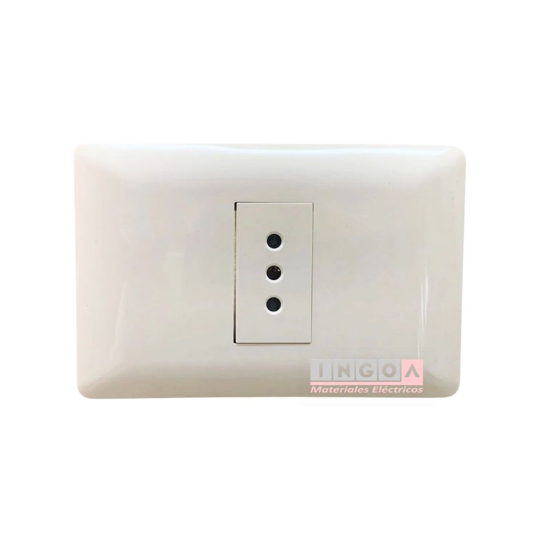 Enchufe Simple Emb. 10A 250V Blanco - Want - Vista 3