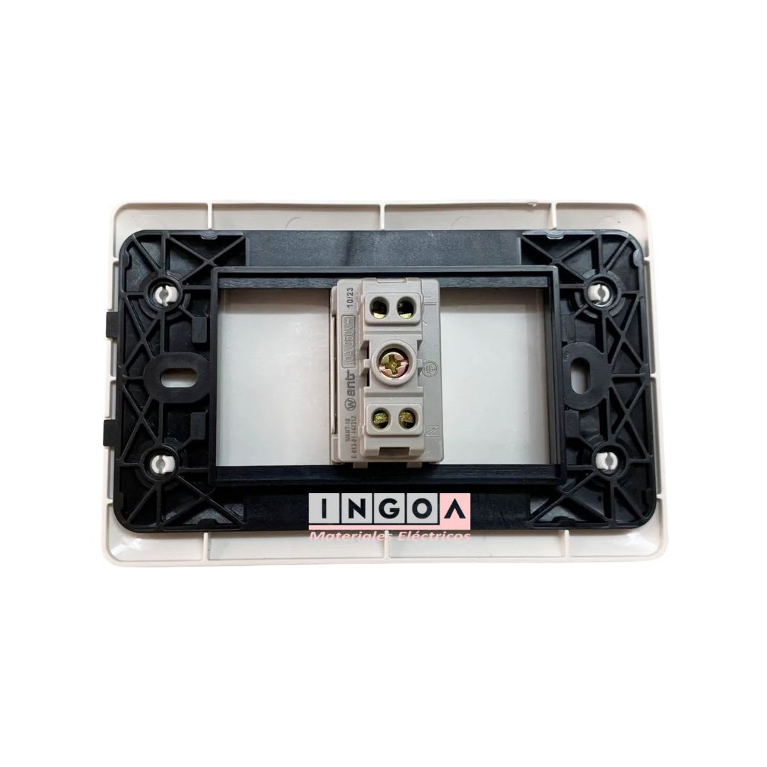 Enchufe Simple Emb. 10A 250V Blanco - Want - Vista 4