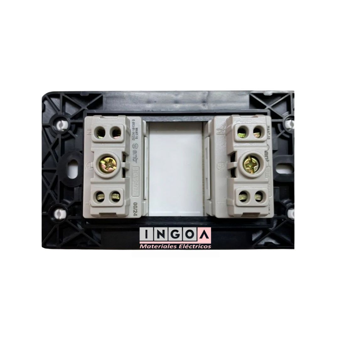 Enchufe Doble Emb. 10A 250V Blanco - Want - Vista 5