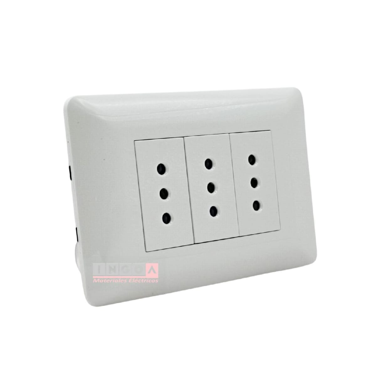 Enchufe Triple Emb. 10A 250V Blanco - Want - Vista 5