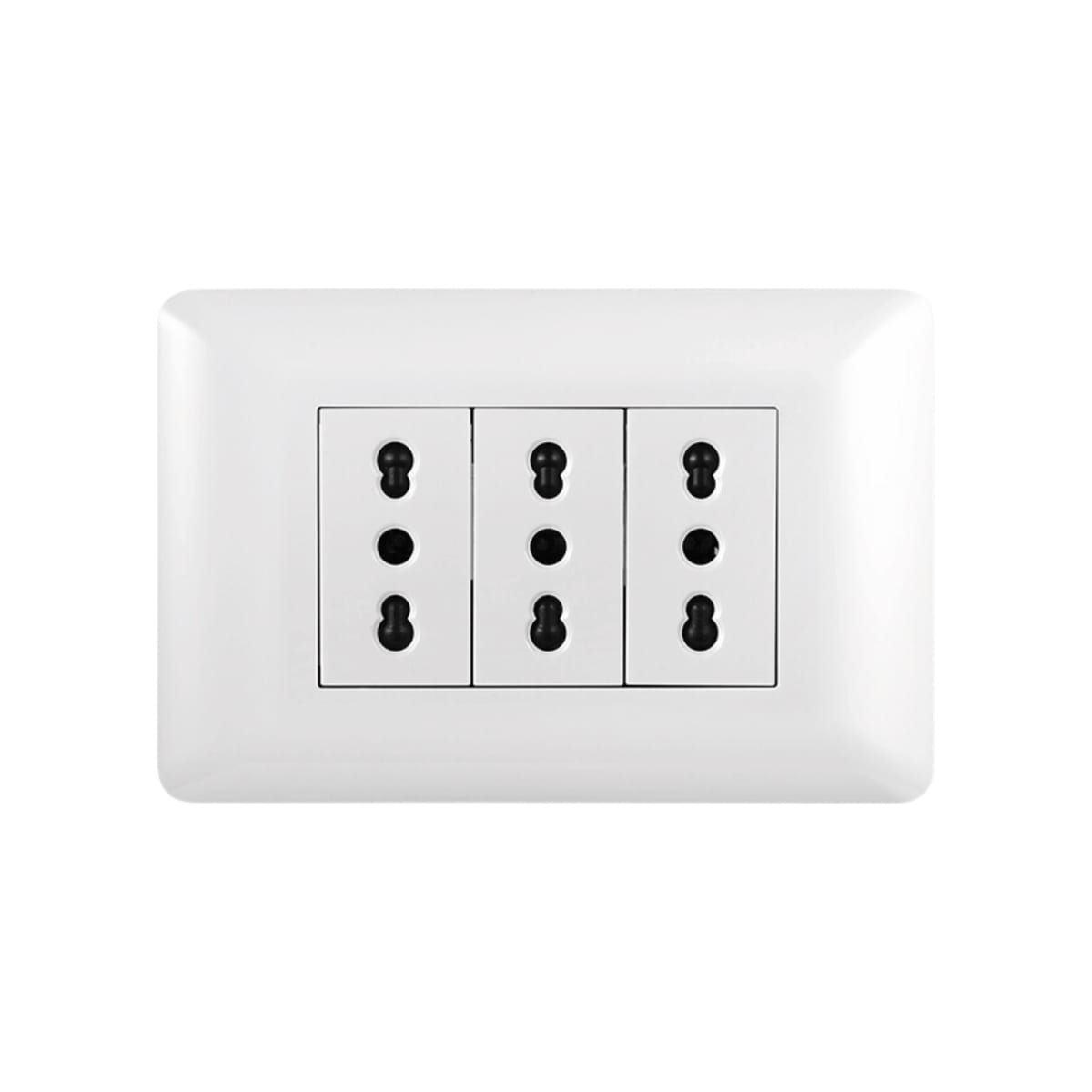 Enchufe Triple Emb. 10/16A 250V Blanco - Want 0