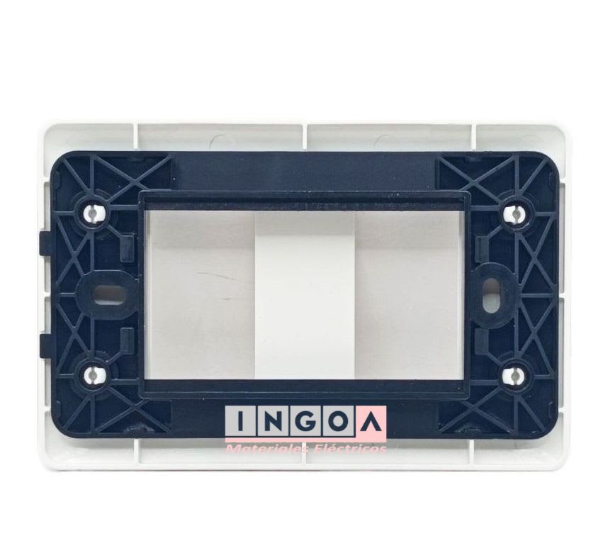 Placa Tapa 1 modulo Color Blanco + Soporte - Want - Vista 2