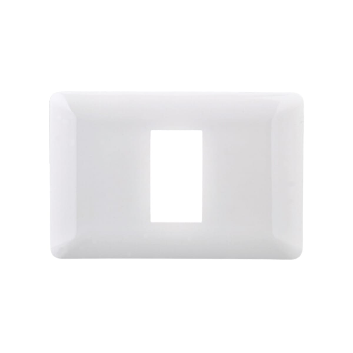 Placa Tapa 1 modulo Color Blanco + Soporte - Want 0