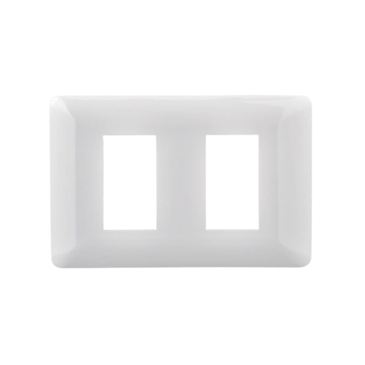 Placa Tapa 2 modulos Color Blanco + Soporte - Want 0