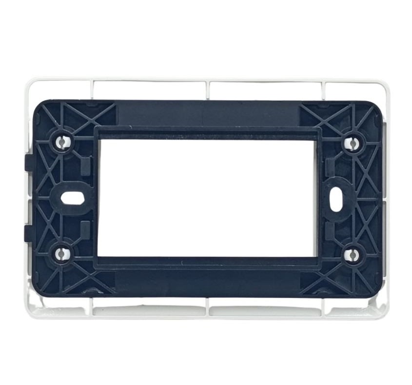 Placa Tapa 3 modulos Color Blanco + Soporte - Want - Vista 2
