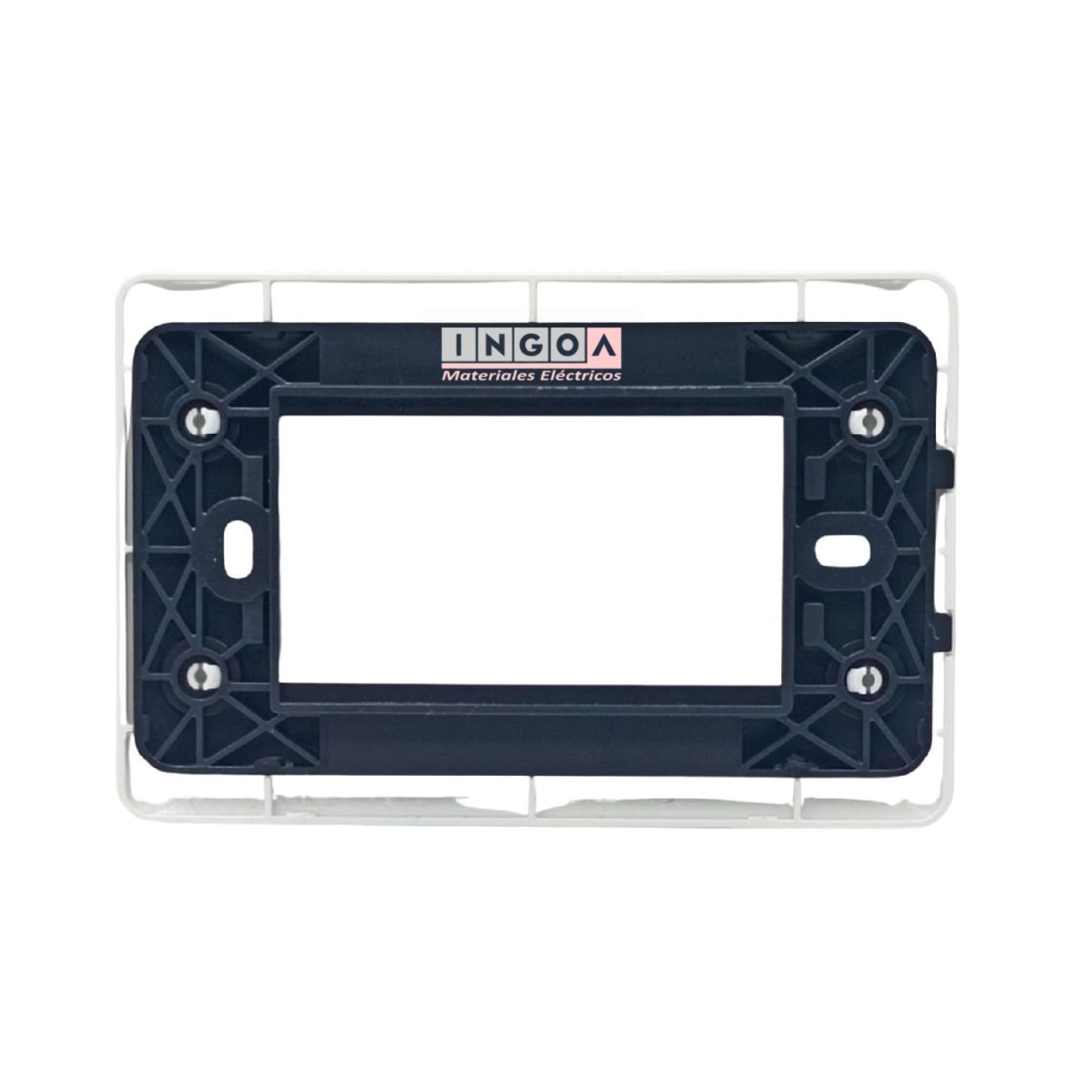 Placa Tapa Ciega Con Soporte Color Blanco - Want2