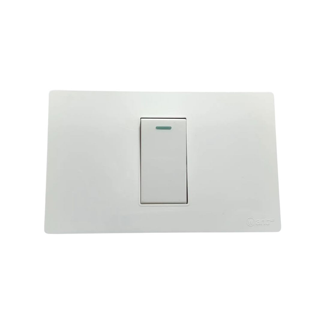 Interruptor Simple Emb. 9/12 10A 250V Blanco Base Metalica - Want 0