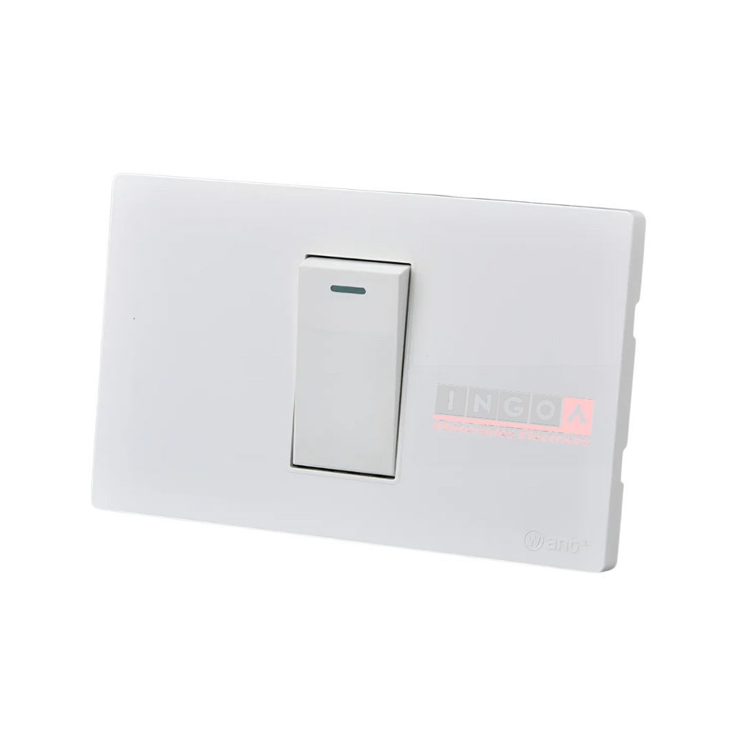 Interruptor Simple Emb. 9/12 10A 250V Blanco Base Metalica - Want2