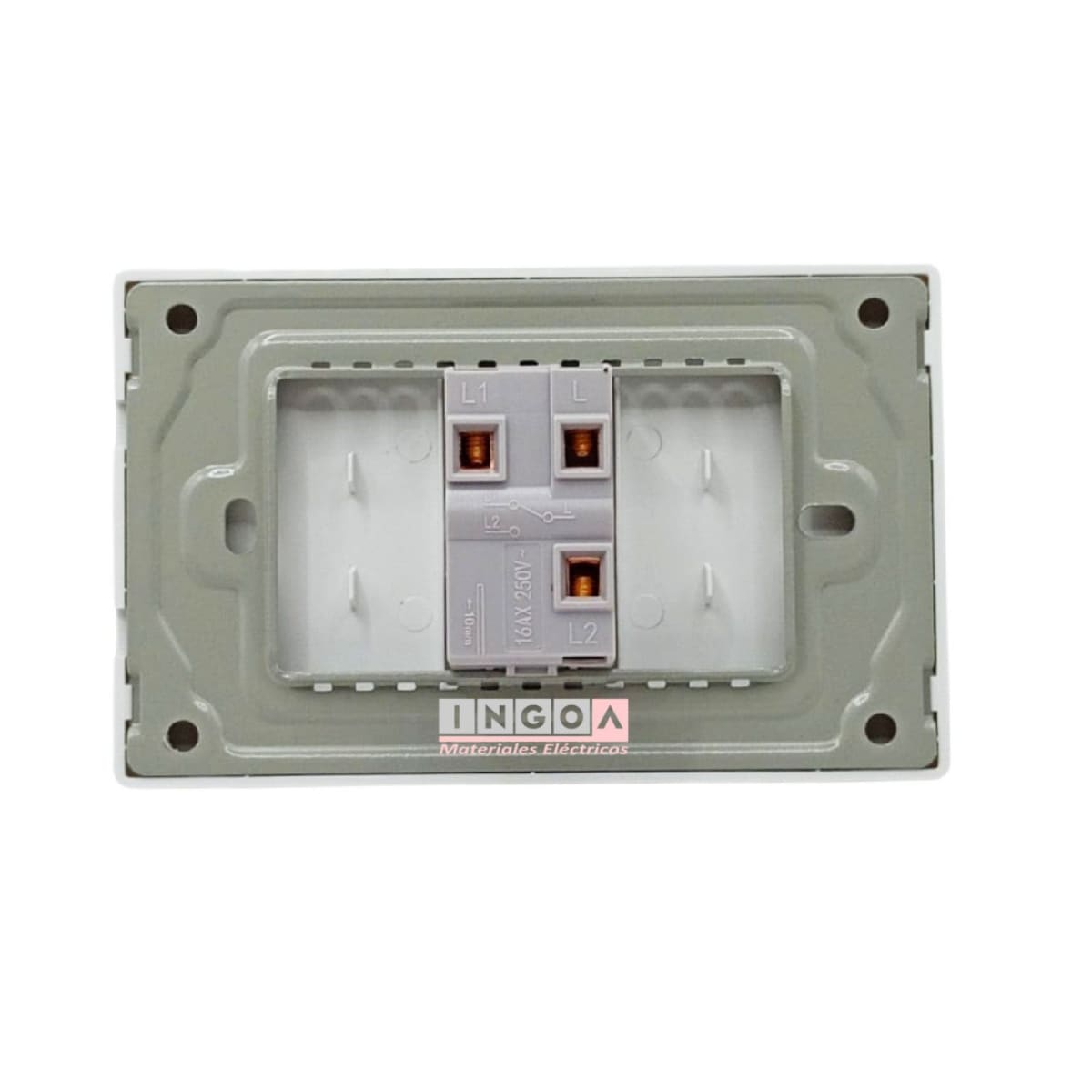 Interruptor Emb. 9/24 16A 250V Blanco Base Metalica - Want - Vista 4