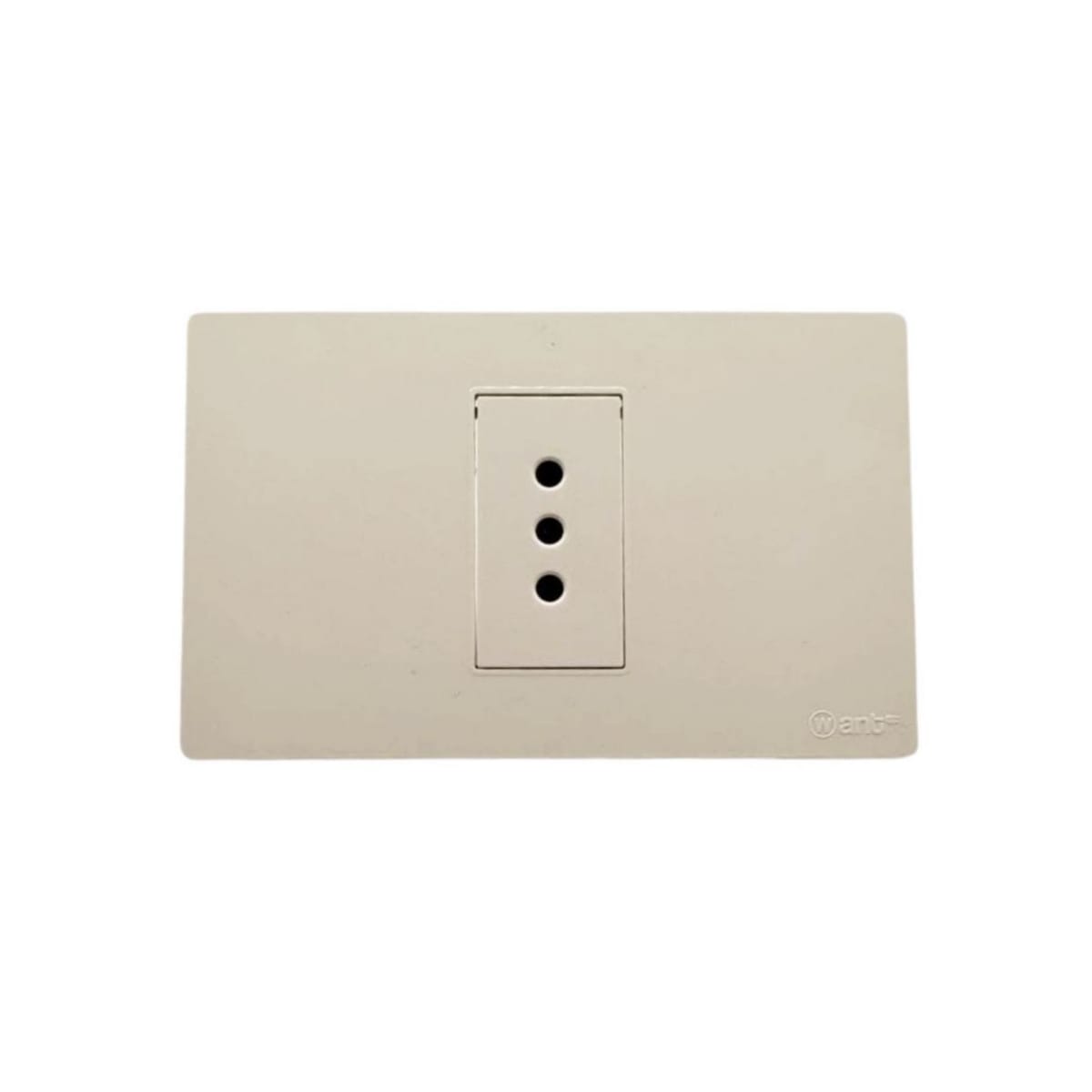 Enchufe Simple Emb. 10A 250V Blanco Base Metalica - Want 0