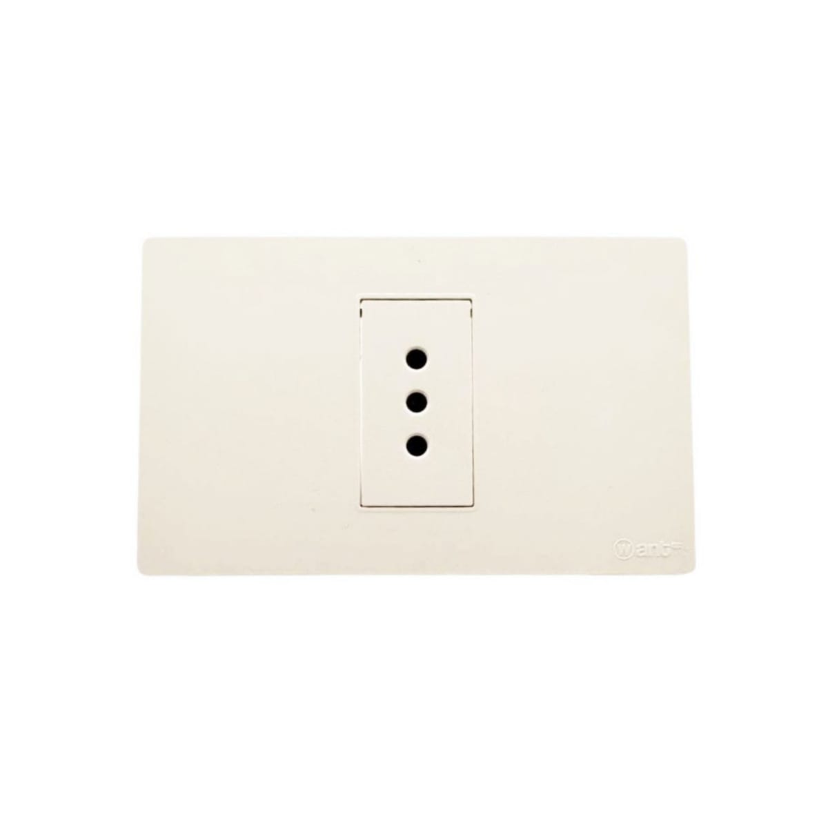 Enchufe Simple Emb. 10A 250V Blanco Base Metalica - Want 0