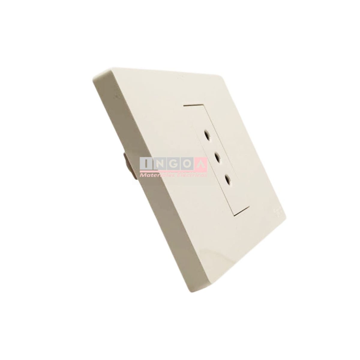 Enchufe Simple Emb. 10A 250V Blanco Base Metalica - Want2