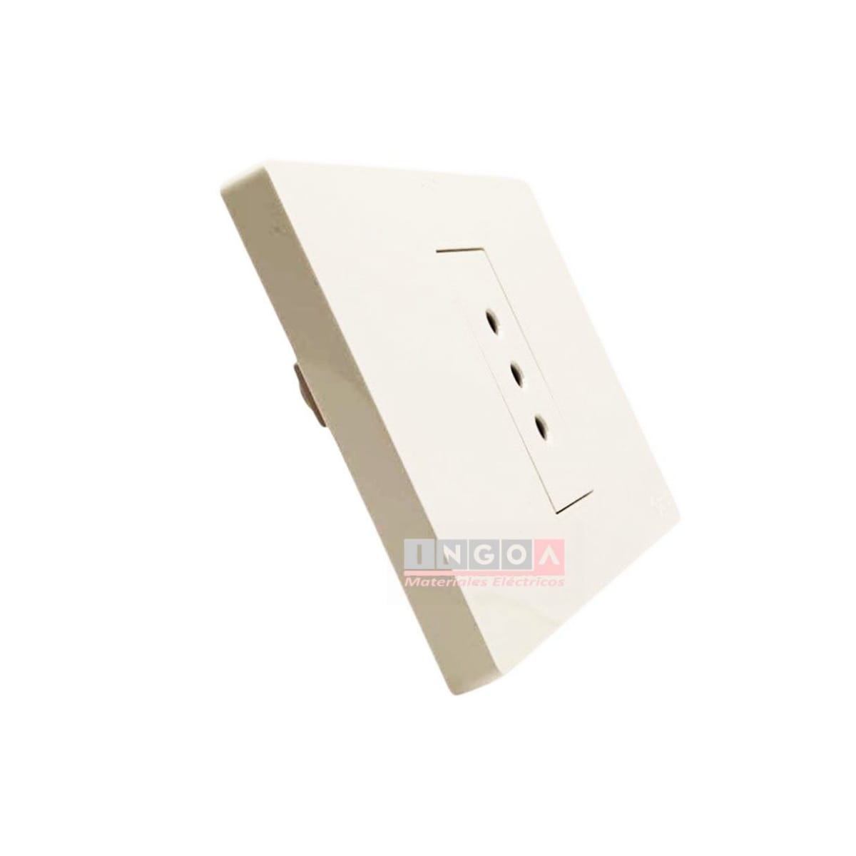 Enchufe Simple Emb. 10A 250V Blanco Base Metalica - Want2