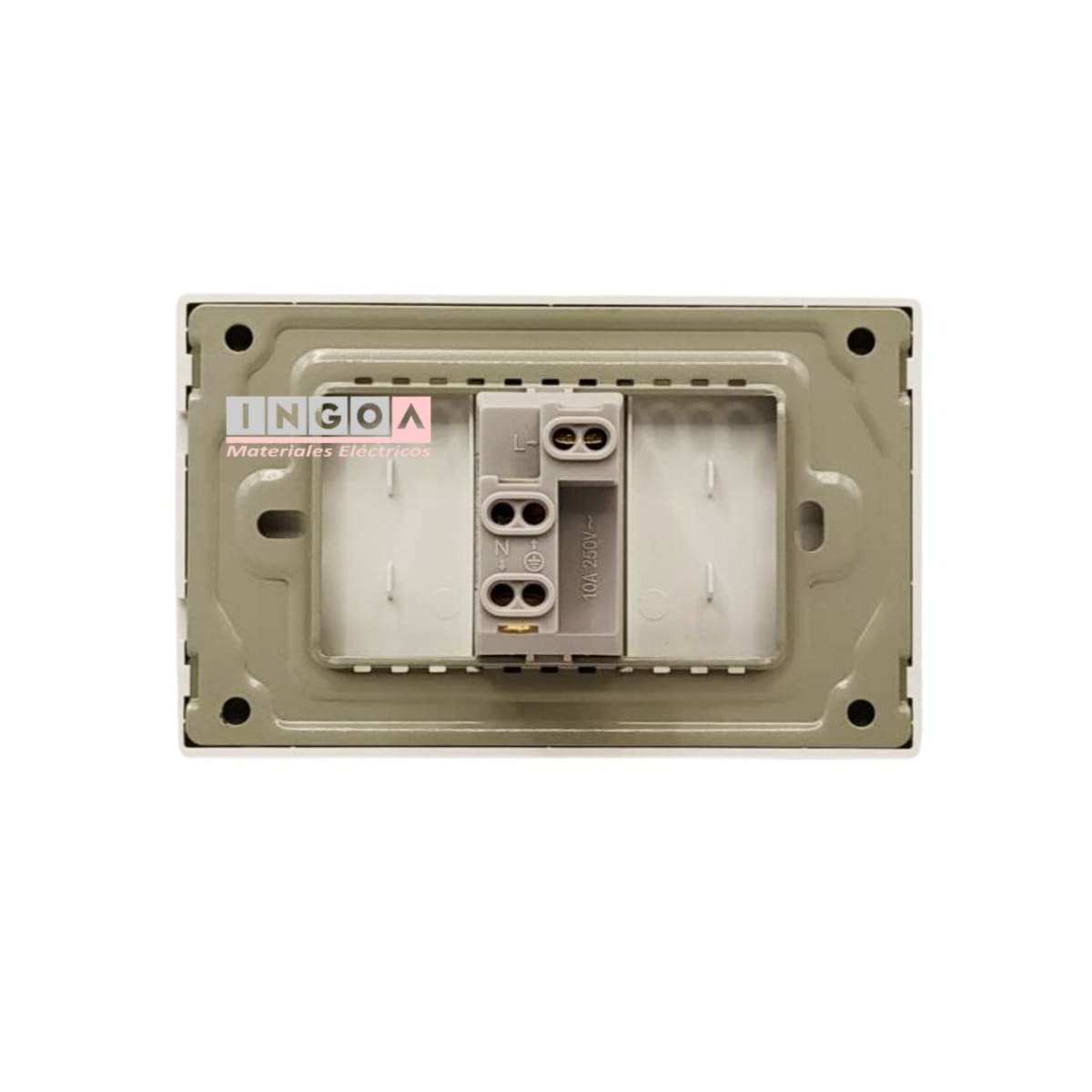 Enchufe Simple Emb. 10A 250V Blanco Base Metalica - Want3