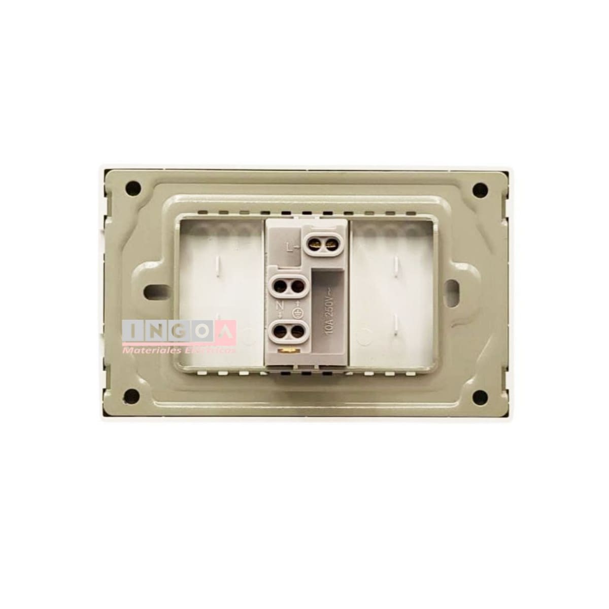 Enchufe Simple Emb. 10A 250V Blanco Base Metalica - Want3