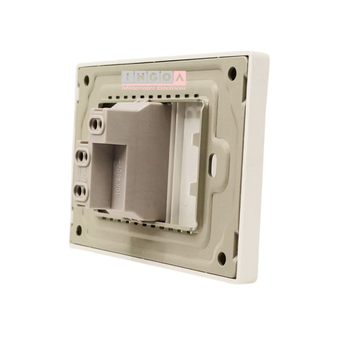 Enchufe Simple Emb. 10A 250V Blanco Base Metalica - Want4