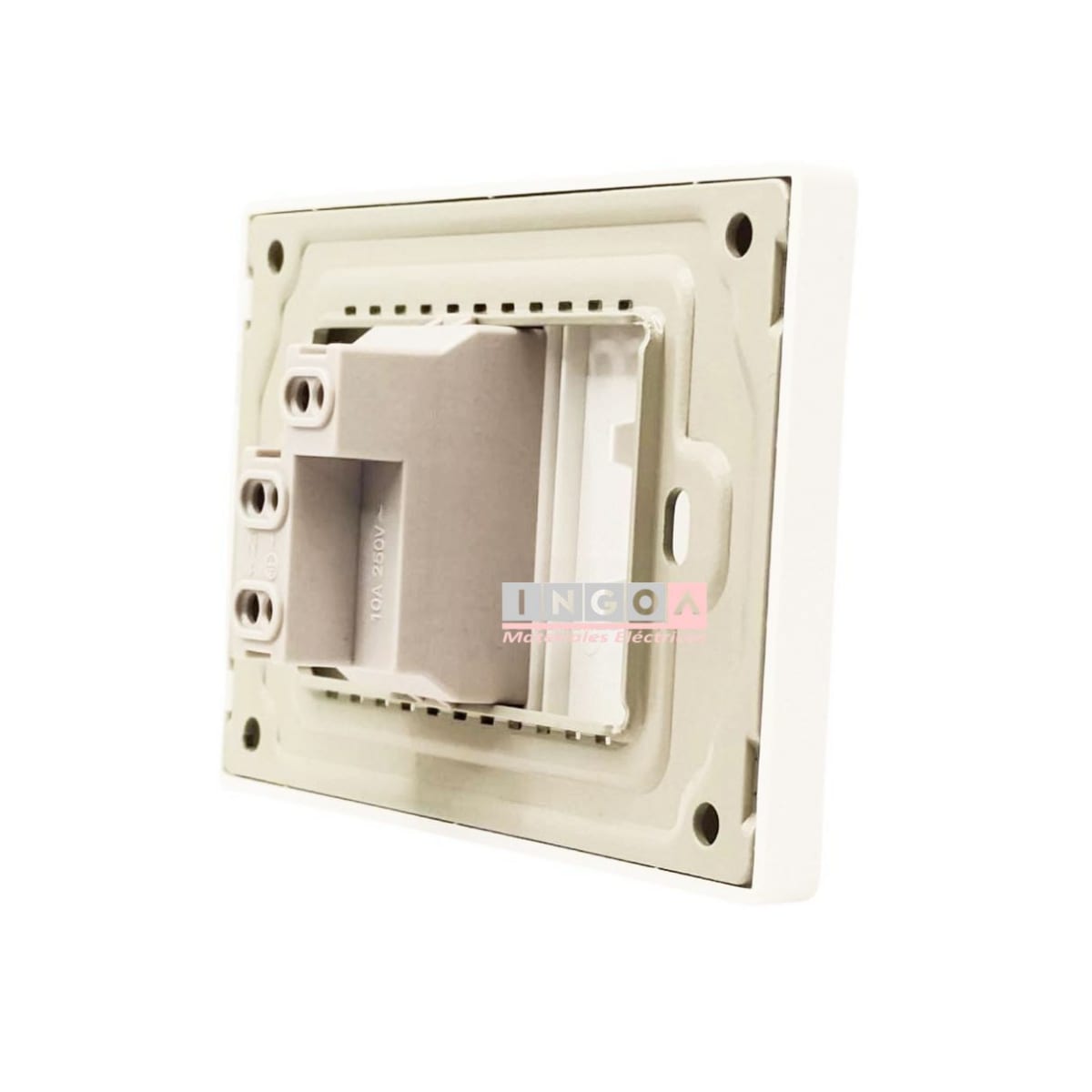 Enchufe Simple Emb. 10A 250V Blanco Base Metalica - Want4