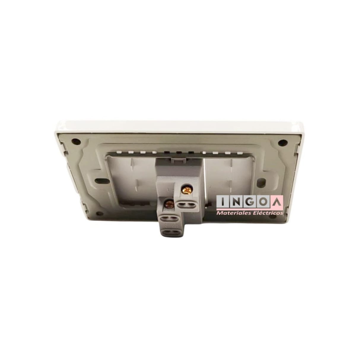 Enchufe Simple Emb. 10A 250V Blanco Base Metalica - Want6