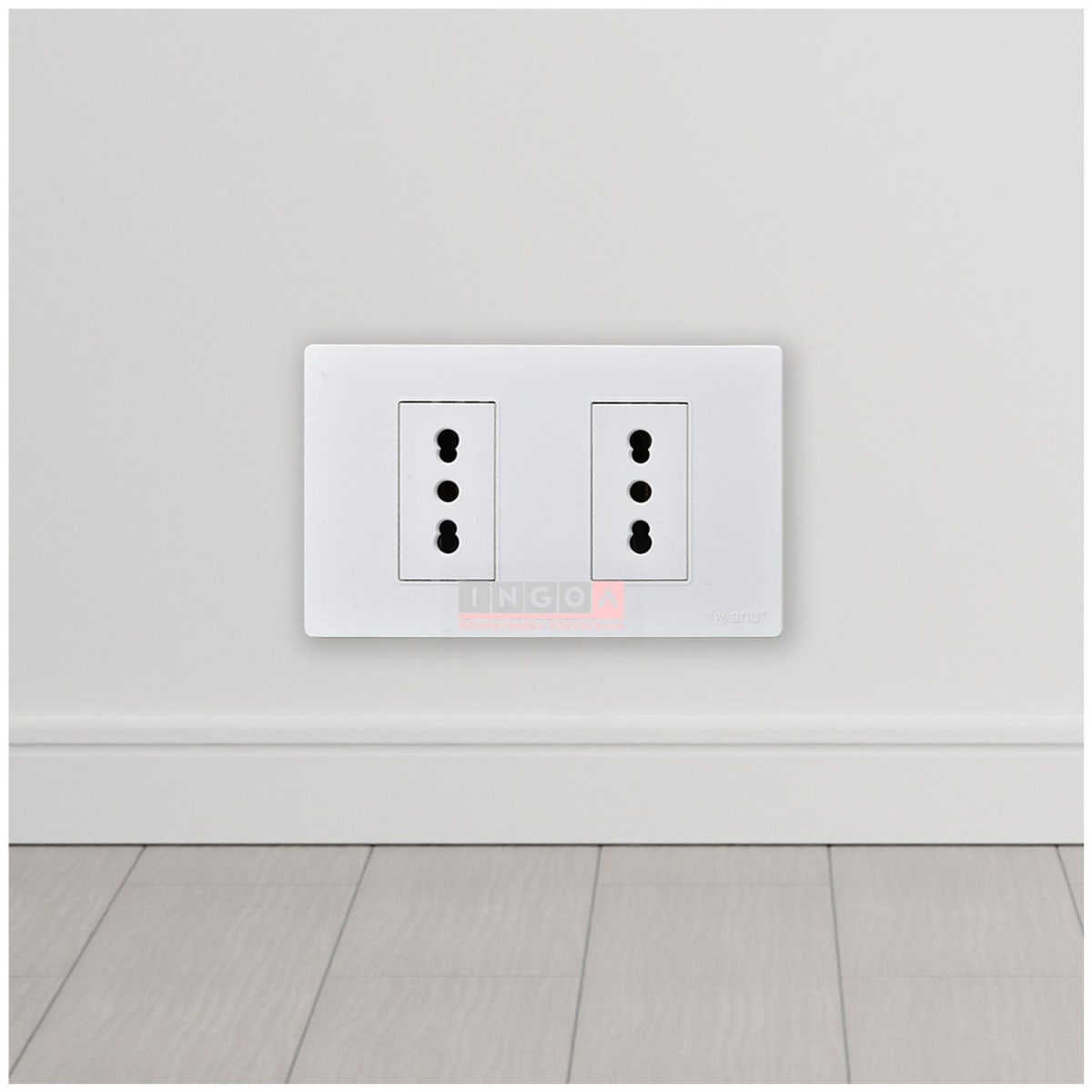 Enchufe Doble Emb. 10/16A 250V Blanco Base Metalica - Want7