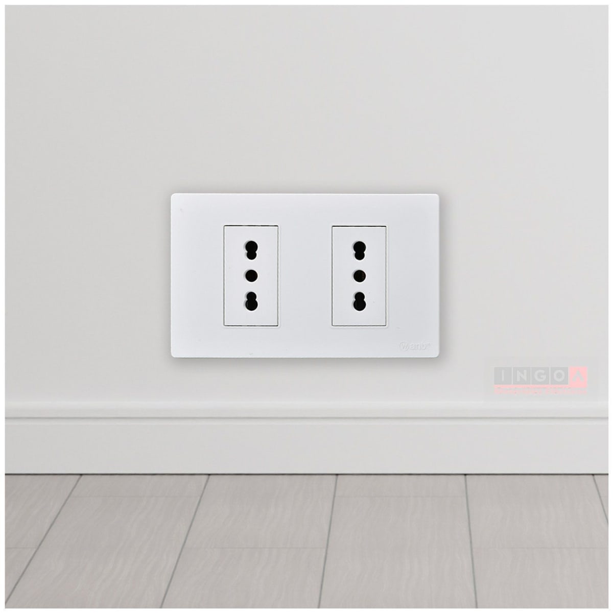 Enchufe Doble Emb. 10/16A 250V Blanco Base Metalica - Want8