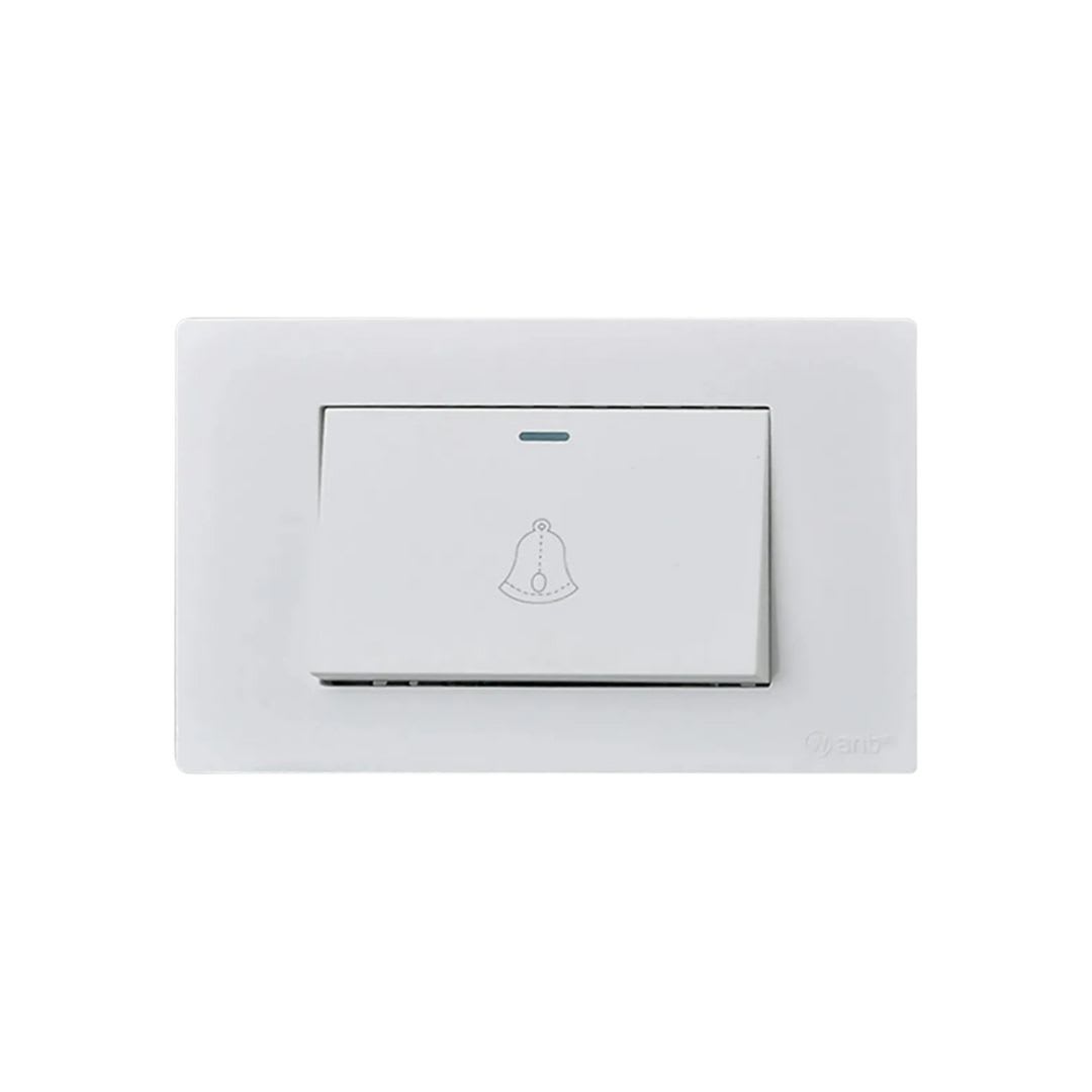 Interruptor Pulsador Timbre Teclon Emb. 10A 250V Blanco Base Metalica - Want 0