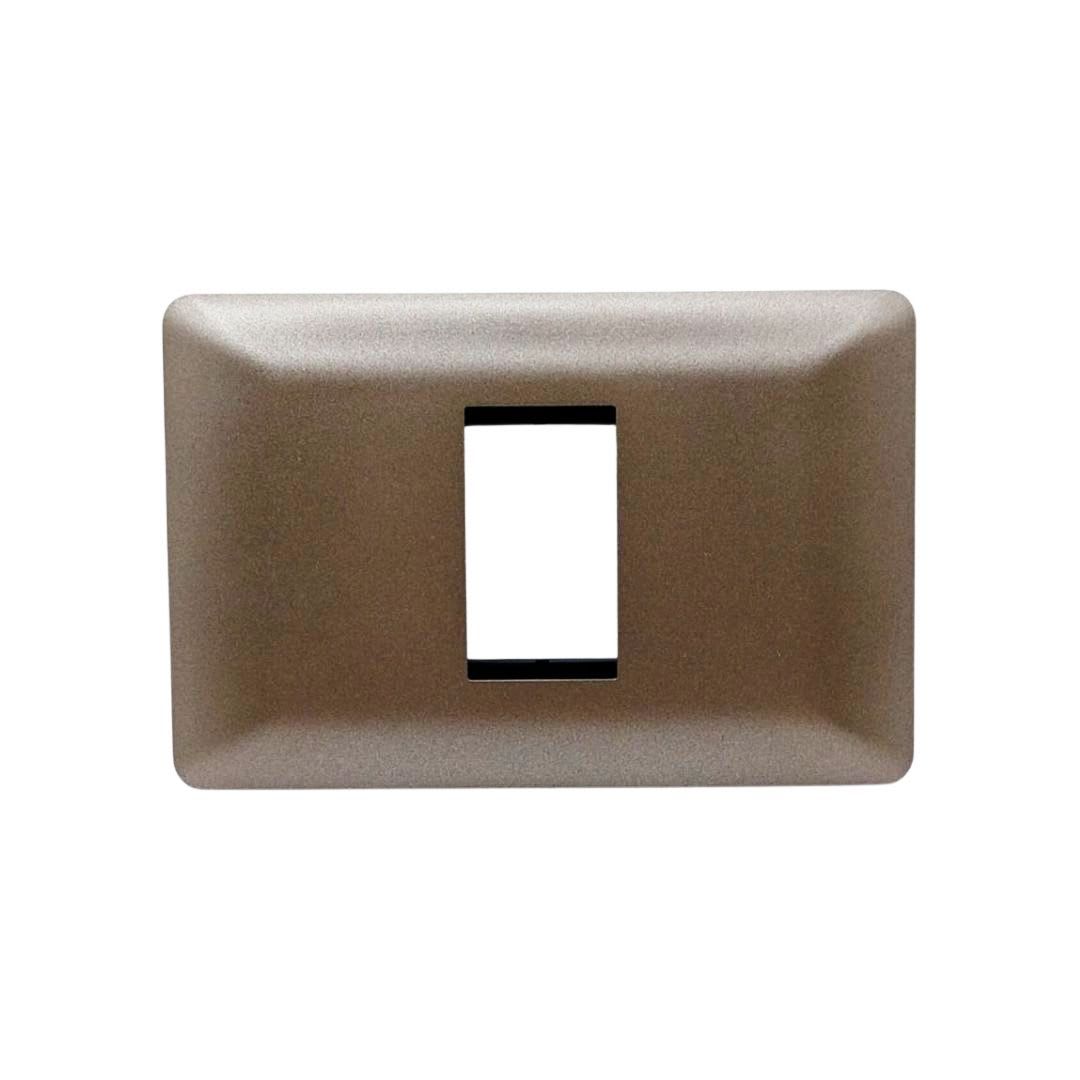 Placa Tapa 1 modulo Color Dorado + Soporte - Want 0
