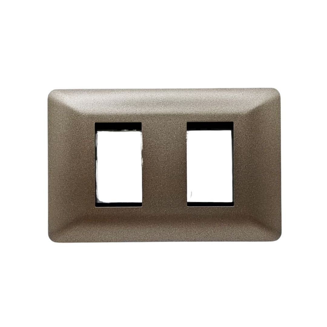 Placa Tapa 2 modulos Color Dorado + Soporte - Want 0