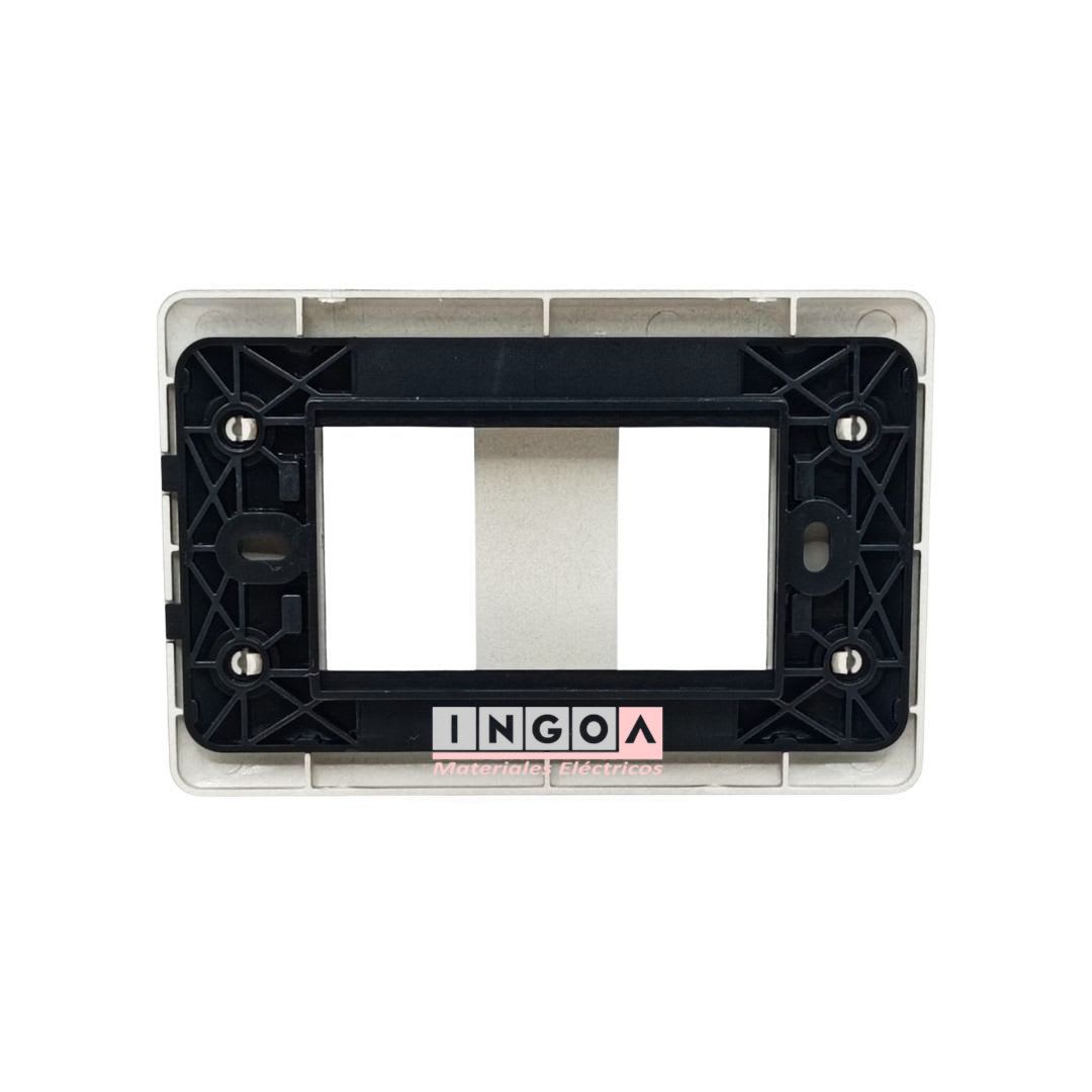 Placa Tapa 2 modulos Color Dorado + Soporte - Want - Vista 2