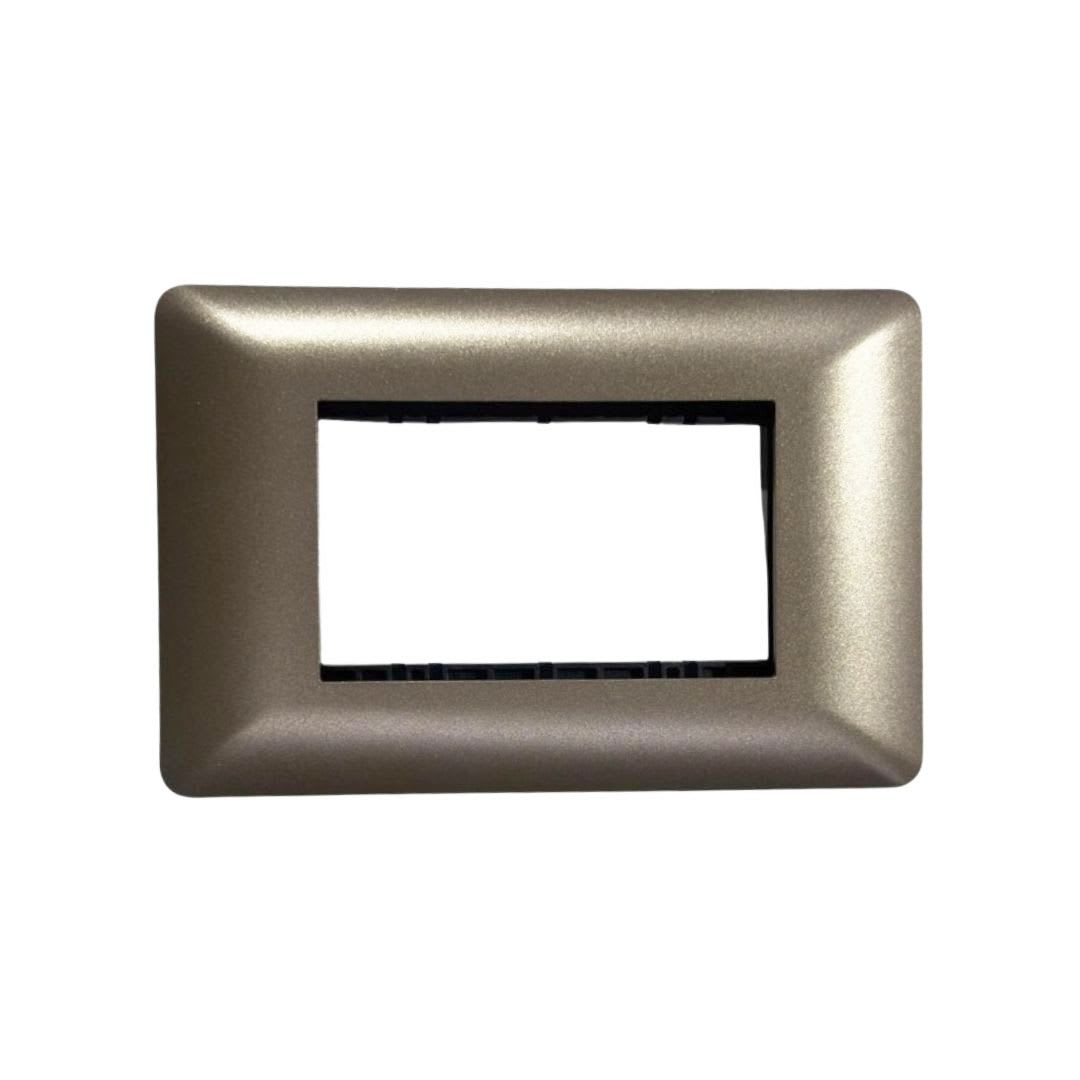 Placa Tapa 3 modulos Color Dorado + Soporte - Want 0